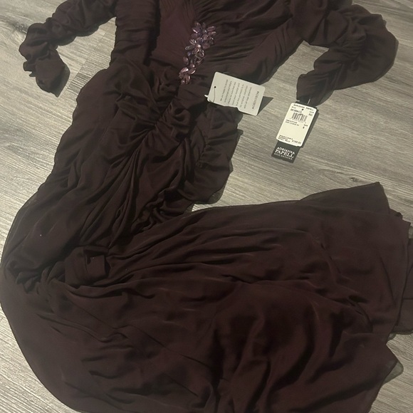 Adrianna Papell Dresses & Skirts - Adrianna Papell Plum Long Sleeve Gown